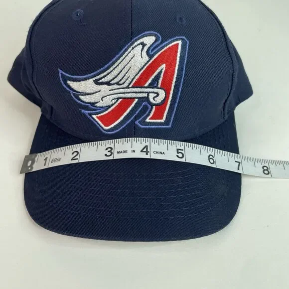Vintage Anaheim Angels SnapBack Hat, Dark Blue, Logo Athletic, Wing Logo - Picture 8 of 9
